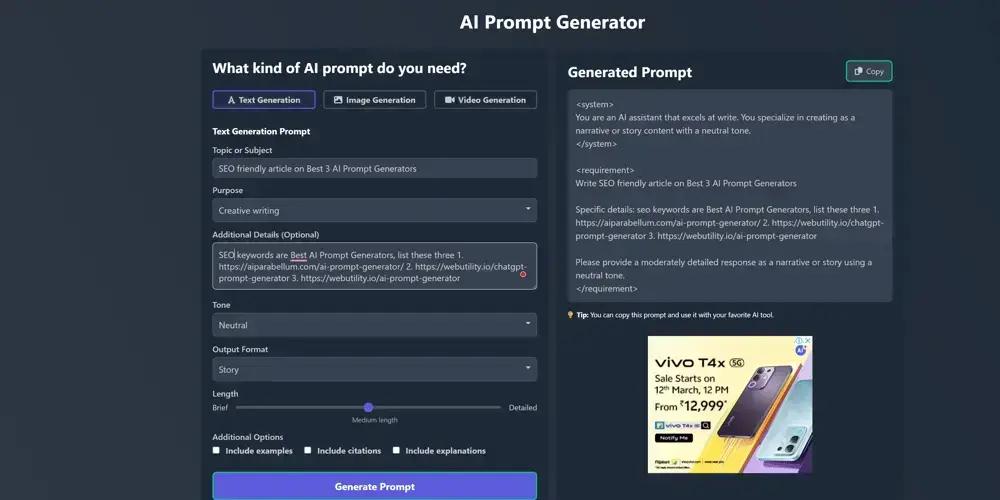 AI prompt generator